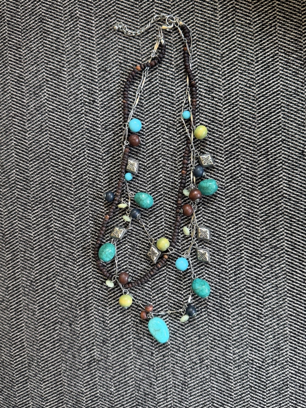 Tropical 3 Strand Beaded Necklace